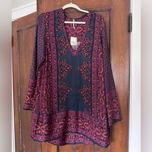 Free People Vibrant Patterned Shift Dress